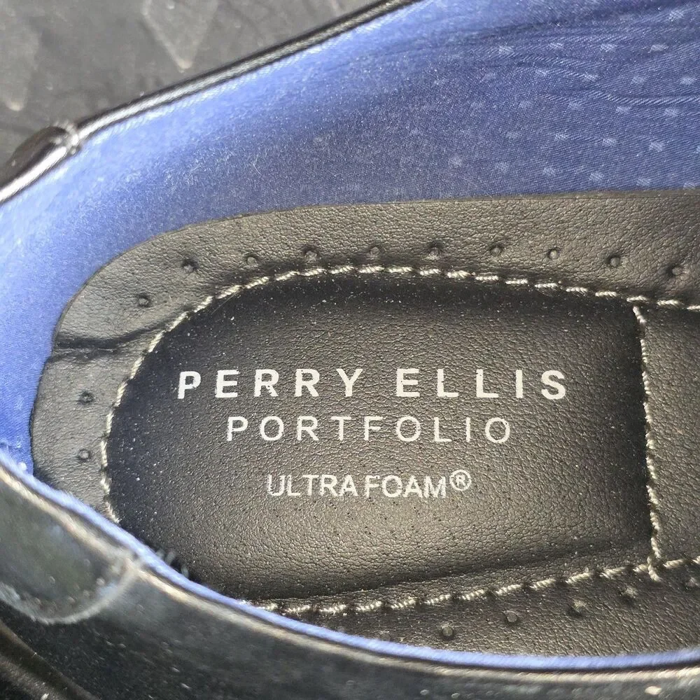 Perry Ellis Portfolio CARLOS Ultra Foam Oxford Dress Shoes Black Men’s Size 13